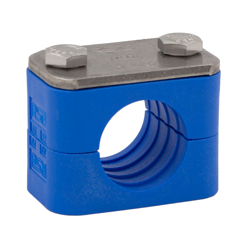 1/4" Tubing Clamp (0.25" I.D.) Blue Clamp Support Kit 304 Stainless Steel Hardware