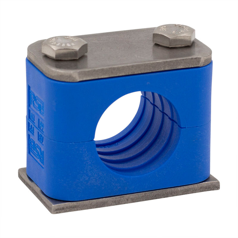 1" Tubing Clamp (1.0" I.D.) Blue Clamp 316 Stainless Steel Hardware