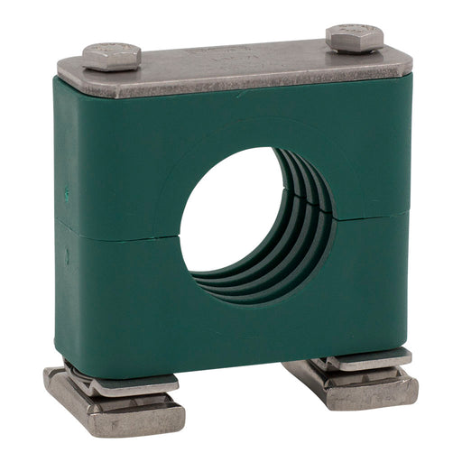 1" Copper Tubing Clamp (1.125" I.D.) Light Series Strut Mount 316 Stainless Steel Hardware