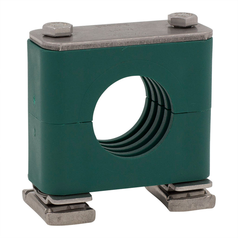 3" Tubing Clamp (3.0" I.D.) Light Series Strut Mount 316 Stainless Steel Hardware